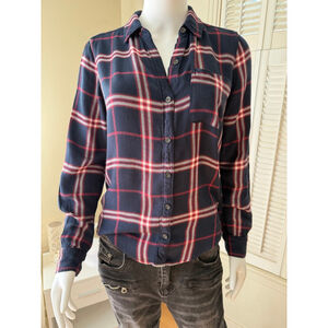 Women's / Men’s Abercrombie & Fitch Navy Red Plaid Button Down Shirt S